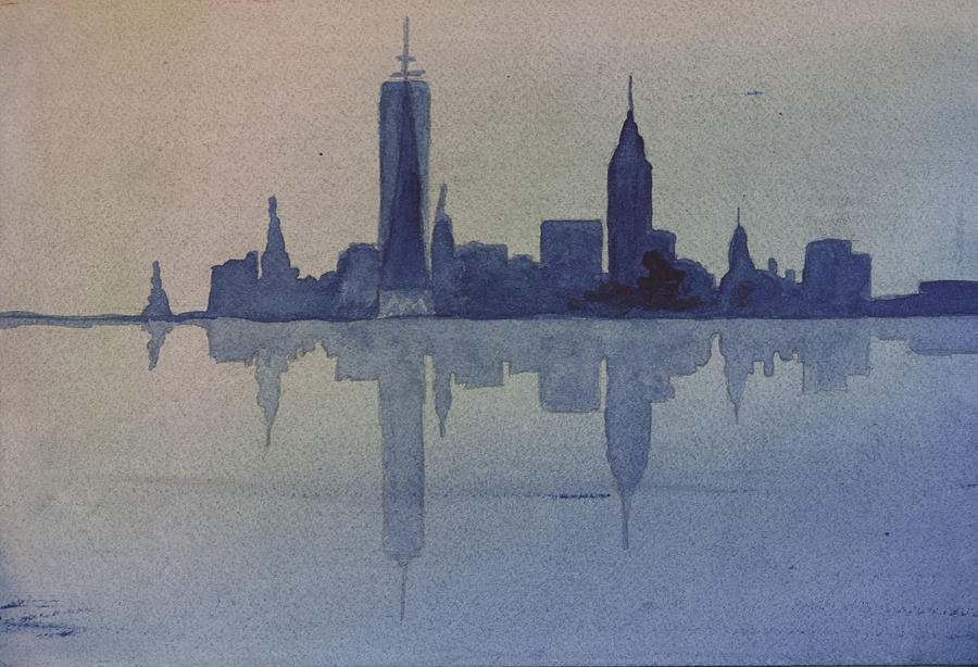 New York Skyline  Painting by Donna Walsh