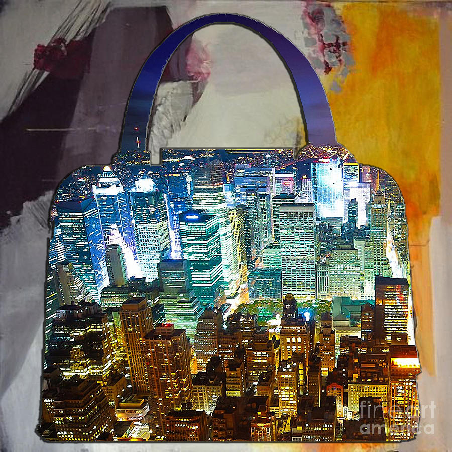Handbag Mixed Media - New York Skyline in a Handbag by Marvin Blaine