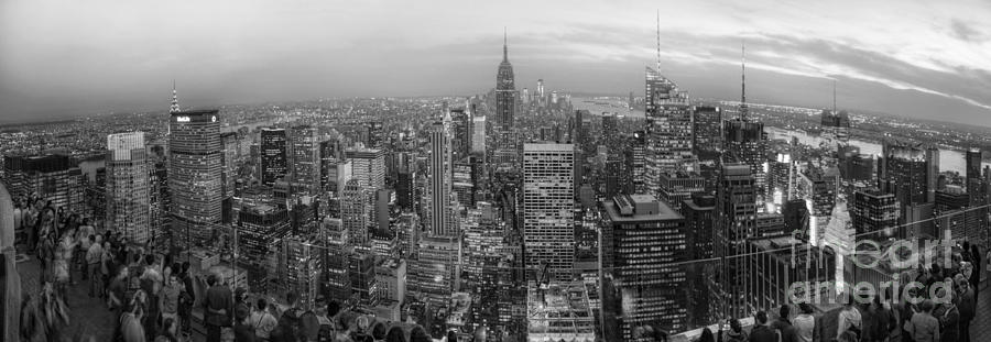 New York Skyline Panorama BW Photograph by Yhun Suarez