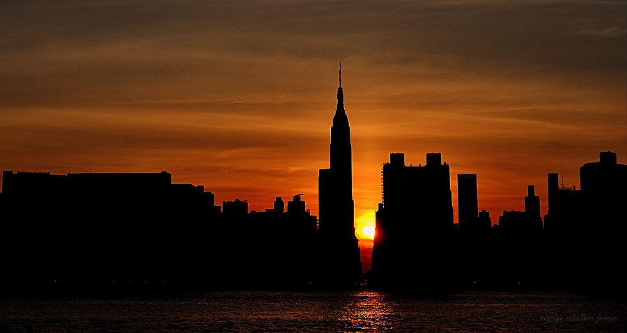 Sunset Photograph - New York Skyline by Ronalyn F