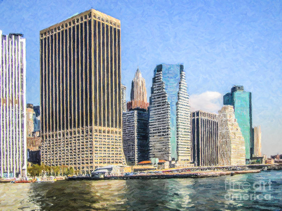 New York Skyscrapers Digital Art by Liz Leyden