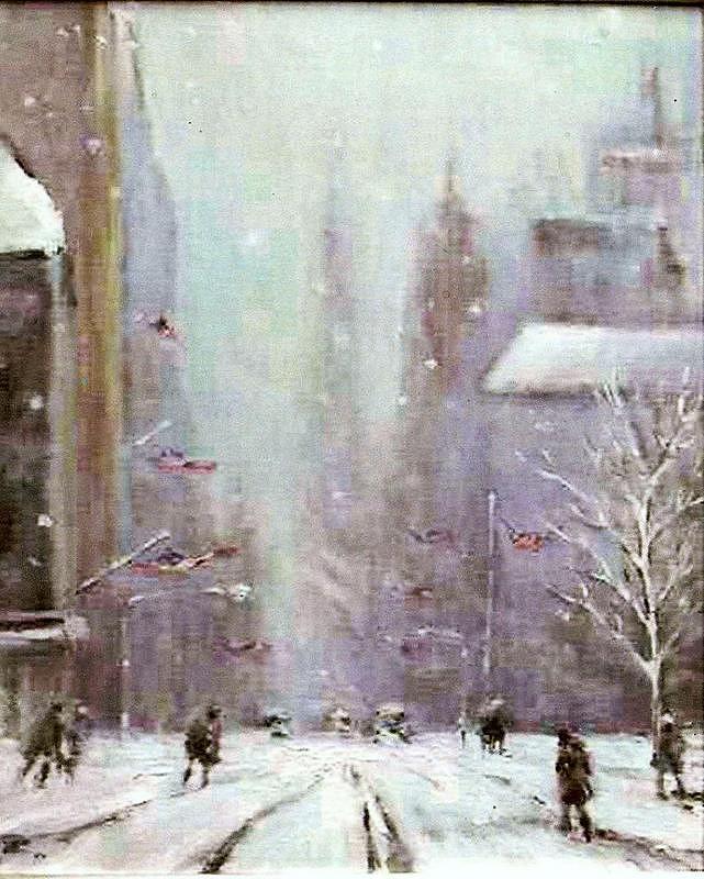 New York Snow Day Painting by Philip Corley