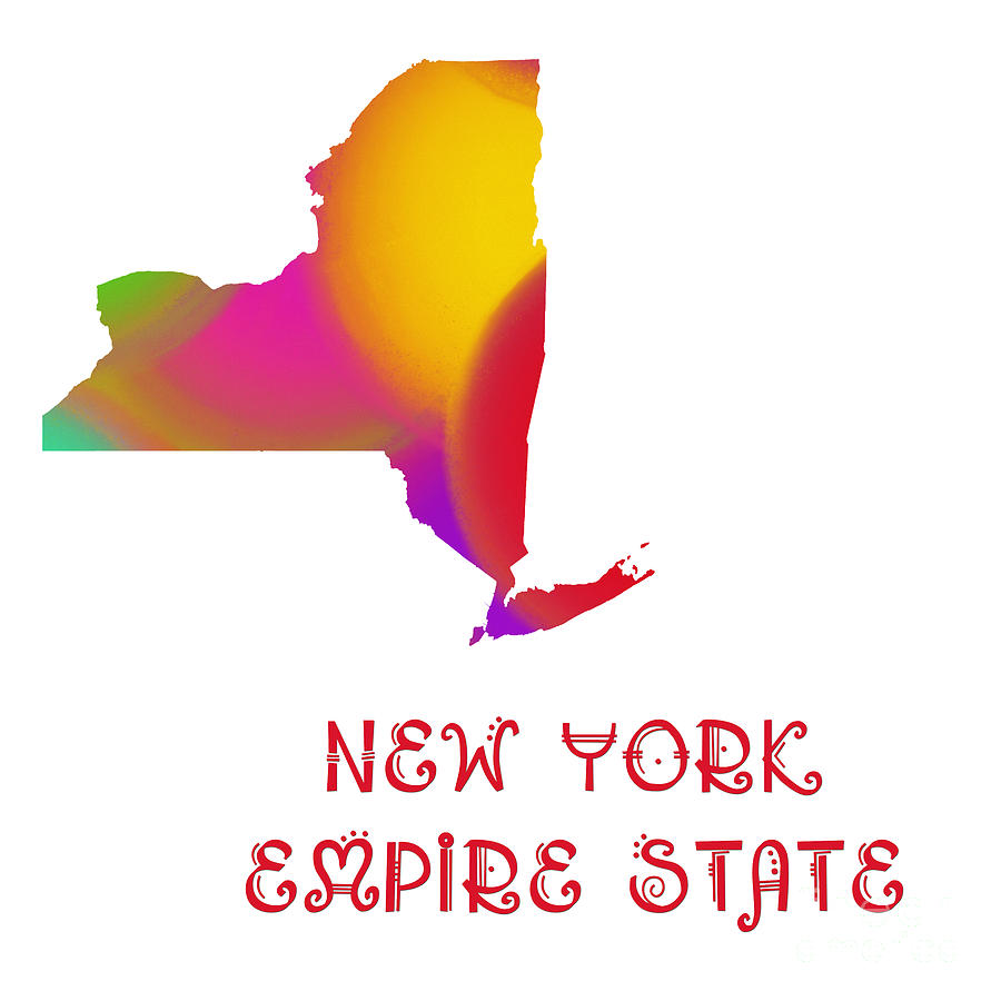 New York State Map Collection 2 Digital Art by Andee Design
