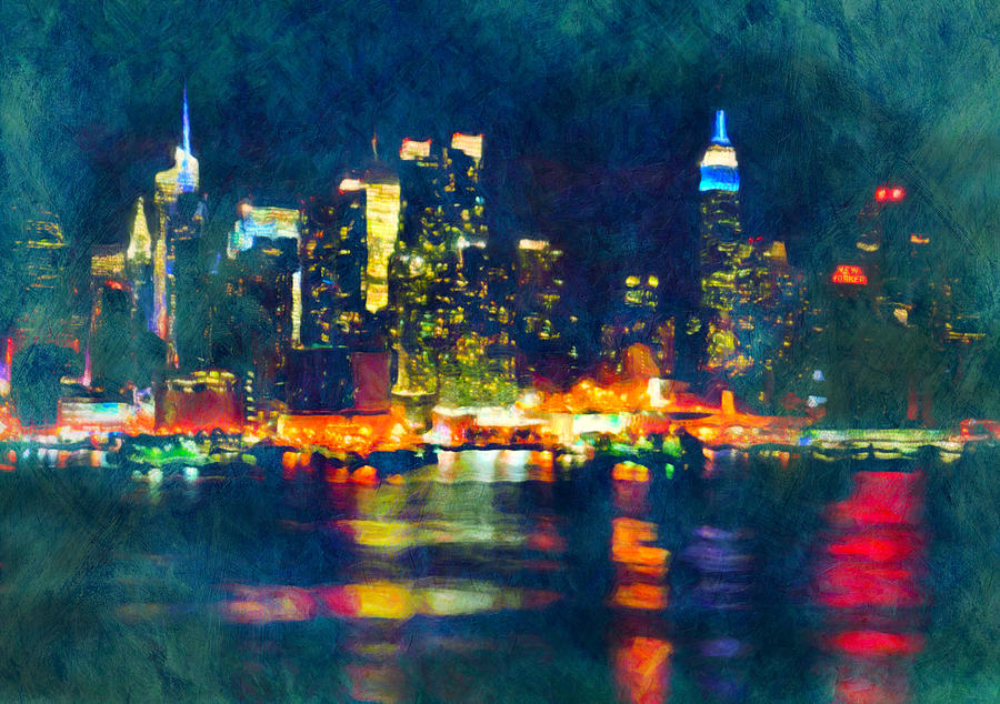 New York State Of Mind Abstract Realism Painting by Georgiana Romanovna
