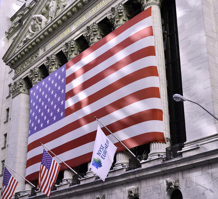 New York Stock Exchange American Flag  Photograph by Allen Beatty