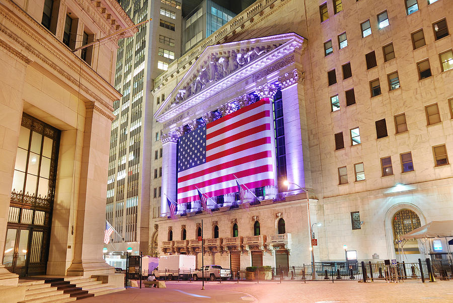 New York Stock Exchange at night Photograph by Songquan Deng