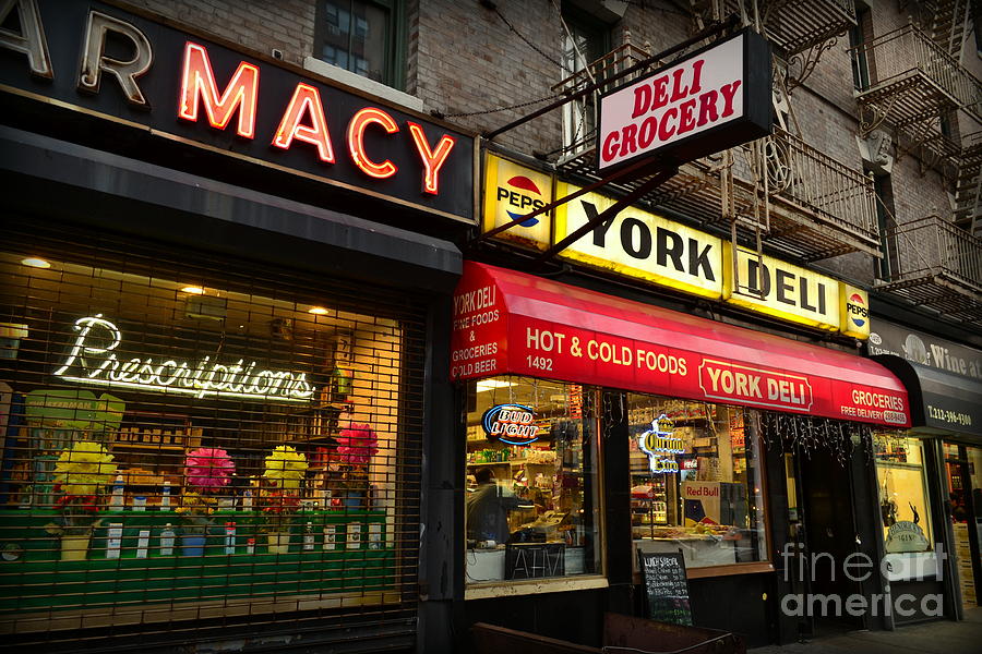 New York City Photograph - Old Shop Windows and Deli by Miriam Danar