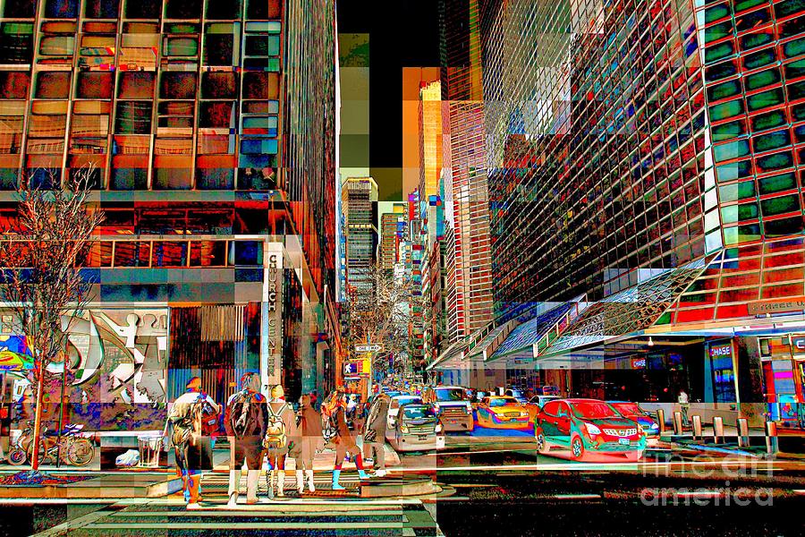 Abstract Photograph - New York City Street Scene - Street Crossing No. 43 by Miriam Danar