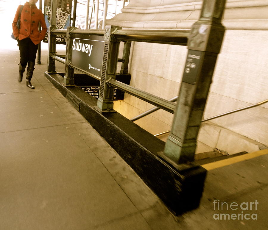 Vintage Photograph - New York Subway by Jacqueline Athmann