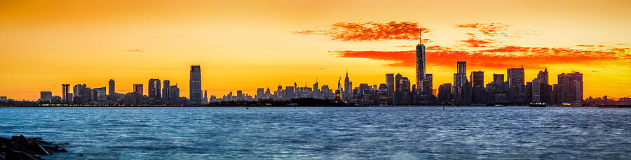 New York sunrise panorama Photograph by Mihai Andritoiu