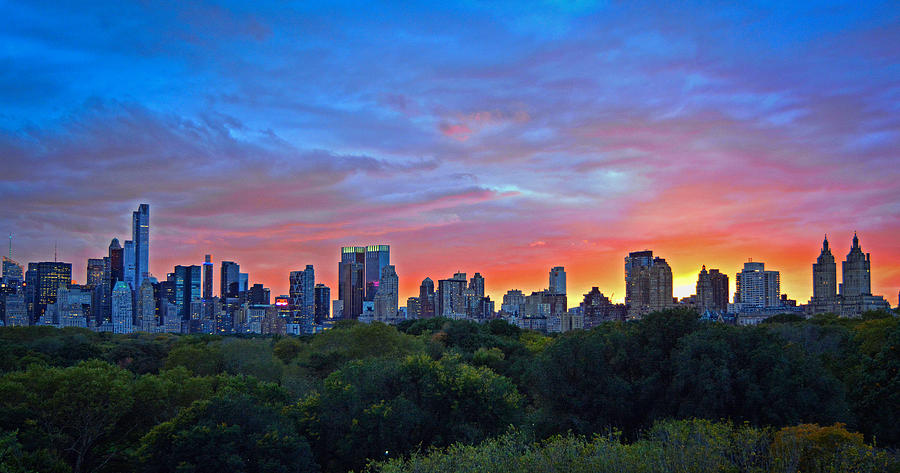 New York Sunset Over Central Park Photograph by Jeffrey Friedkin