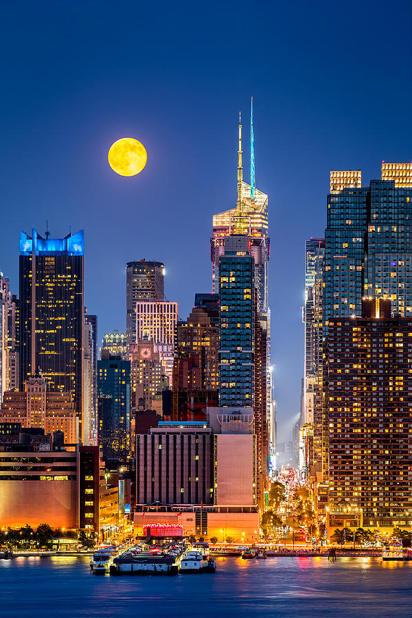 New York Supermoon Photograph by Mihai Andritoiu