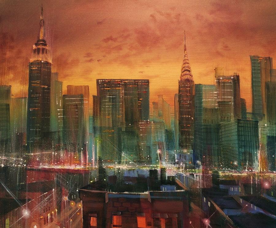 Chrysler Building Painting - New York the Emerald City by Tom Shropshire