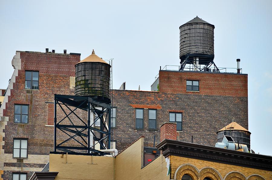 New York City Photograph - New York Three Water Towers by Steven Richman