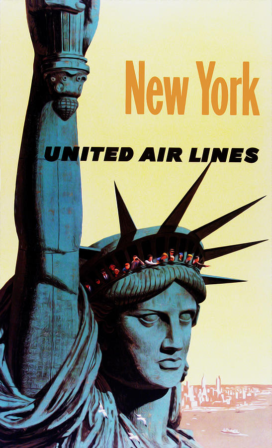Statue Of Liberty Photograph - New York United Airlines by Mark Rogan