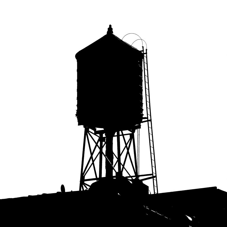 New York City Photograph - New York water tower 17 - Silhouette - Urban icon by Gary Heller