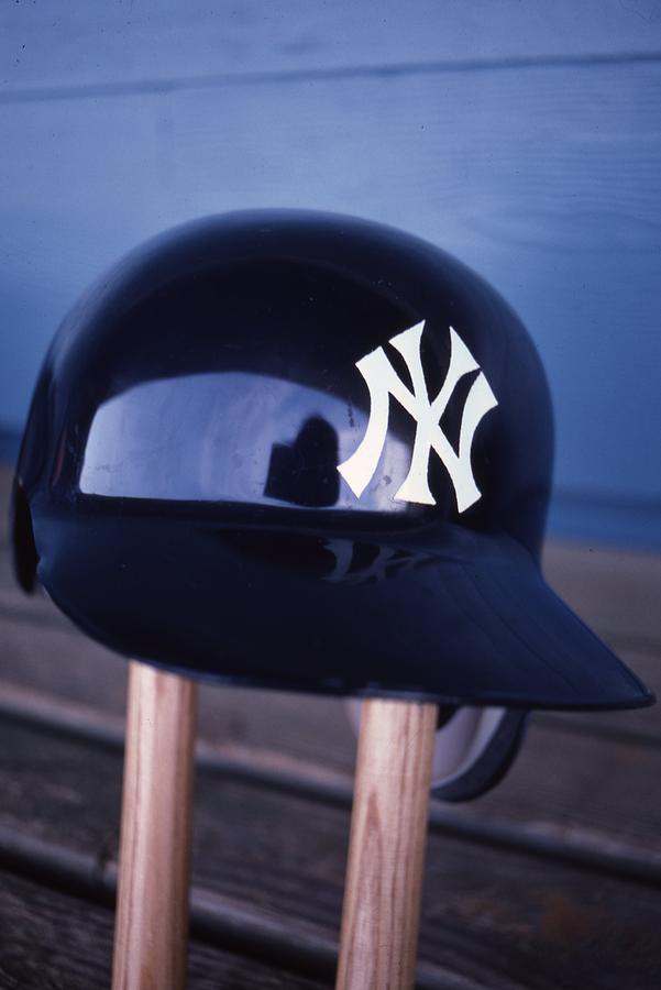 Bat Photograph - New York Yankees Batting Helmet by Retro Images Archive