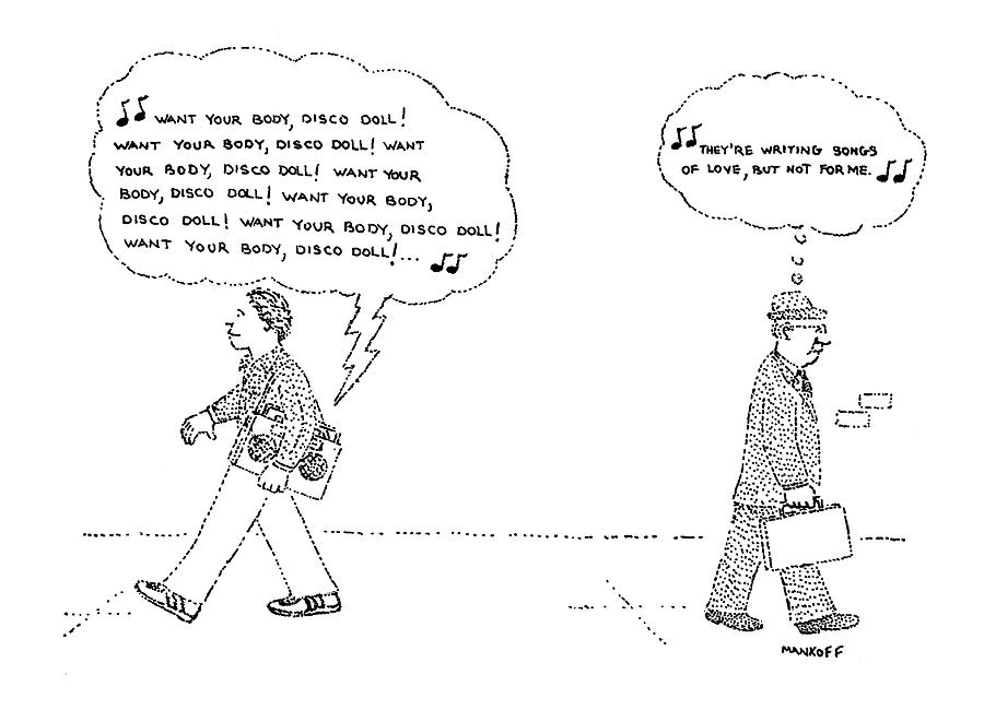 Music Drawing - New Yorker April 14th, 1980 by Robert Mankoff