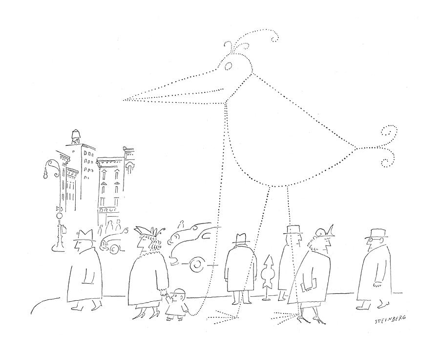 New Yorker April 16th, 1955 Drawing by Saul Steinberg