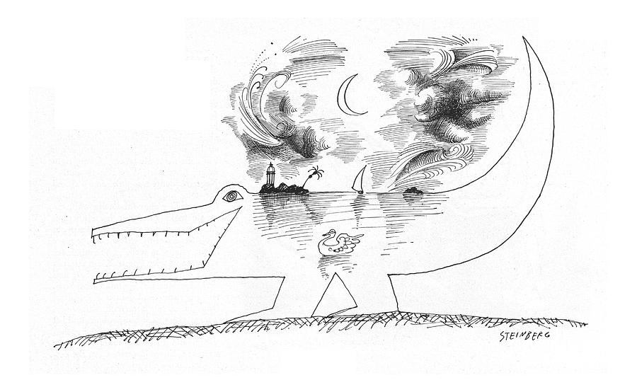 April 21st Drawing - New Yorker April 21st, 1962 by Saul Steinberg