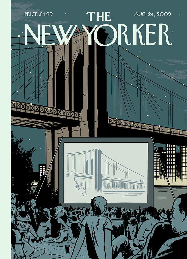 Brooklyn Bridge Painting - Double Feature by Adrian Tomine