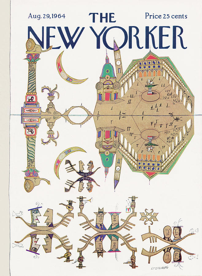 New Yorker August 29th, 1964 Painting by Saul Steinberg