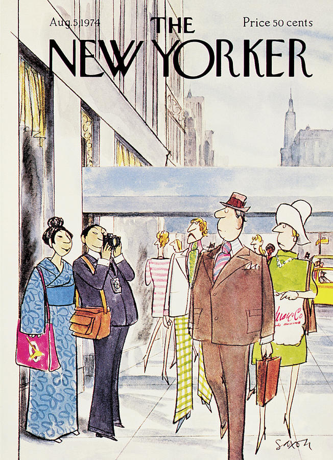 New Yorker August 5th, 1974 Painting by Charles Saxon.