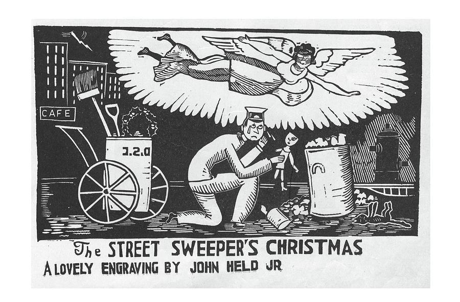 Street Sweepers Christmas Drawing by John Held Jr Street Sweepers Christmas Drawing by John Held Jr