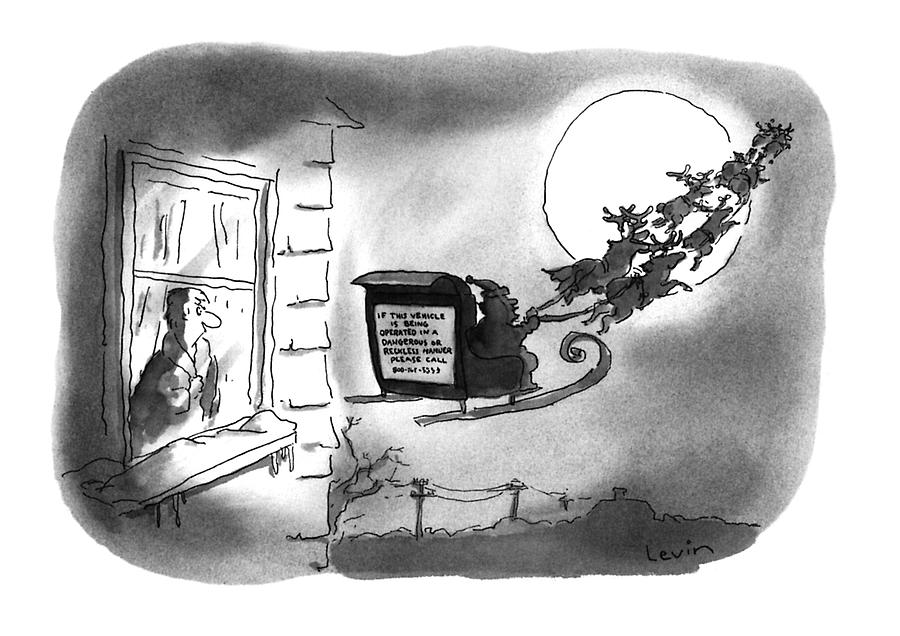 Christmas Drawing - New Yorker December 26th, 1994 by Arnie Levin