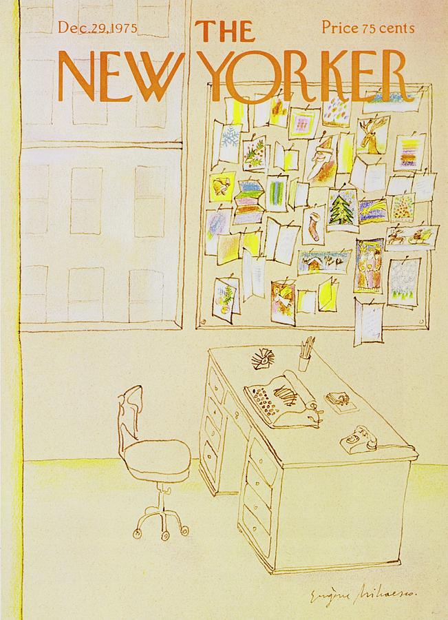 Christmas Painting - New Yorker December 29th 1975 by Eugene Mihaesco