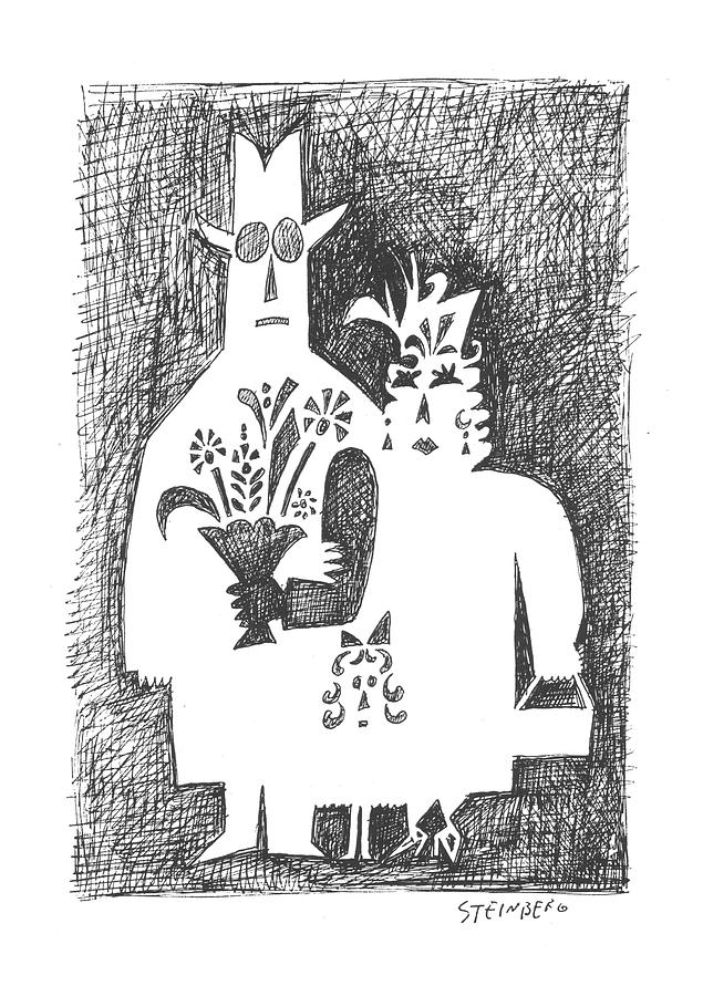 New Yorker February 22nd, 1958 Drawing by Saul Steinberg
