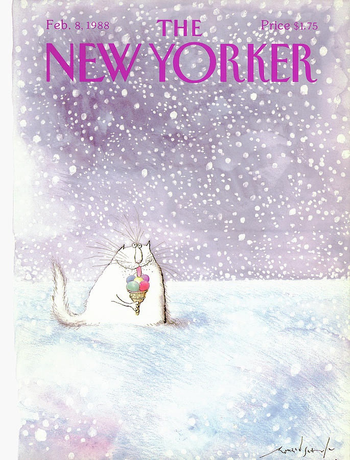 Nature Painting - New Yorker February 8th, 1988 by Ronald Searle