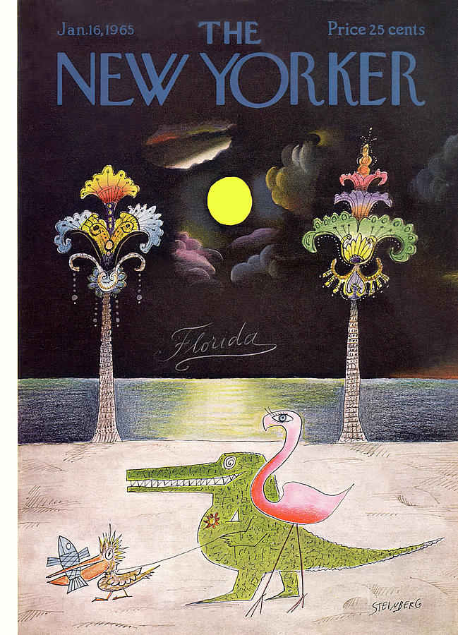 New Yorker January 16th, 1965 Painting by Saul Steinberg