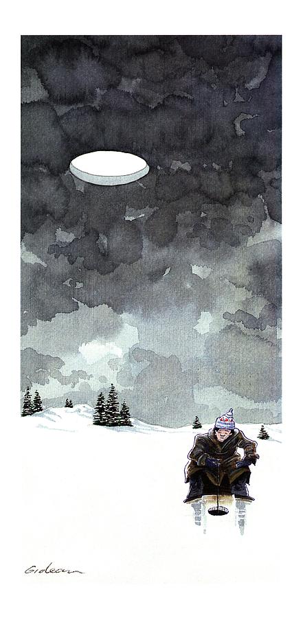 Winter Drawing - New Yorker January 16th, 1995 by Gideon Amicha