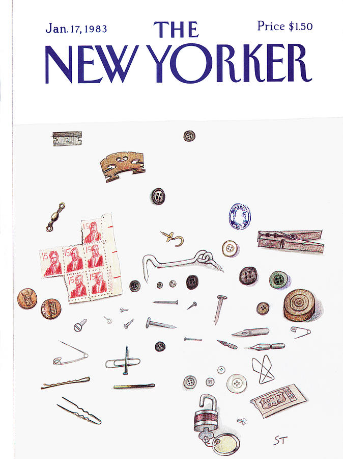 New Yorker January 17th, 1983 Painting by Saul Steinberg