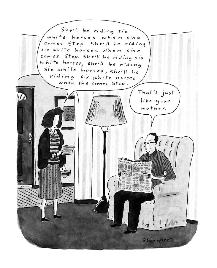 Parents Drawing - New Yorker January 28th, 1991 by Danny Shanahan Parents Drawing - New Yorker January 28th, 1991 by Danny Shanahan