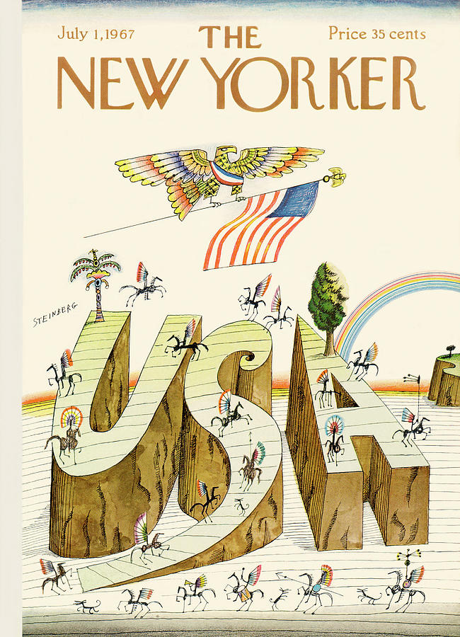 New Yorker July 1st, 1967 Painting by Saul Steinberg