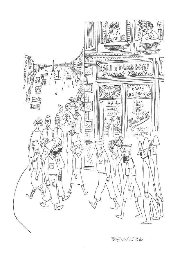 New Yorker July 29th, 1944 Drawing by Saul Steinberg