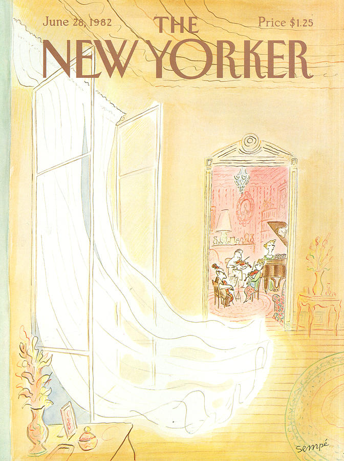 Music Painting - New Yorker June 28th, 1982 by Jean-Jacques Sempe