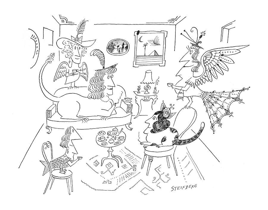 New Yorker March 28th, 1964 Drawing by Saul Steinberg