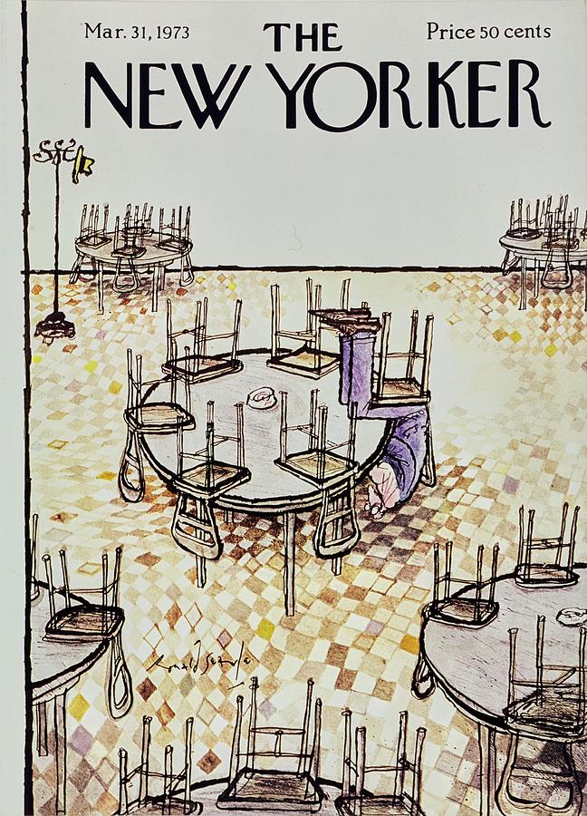New Yorker March 31st 1973 Painting by Ronald Searle