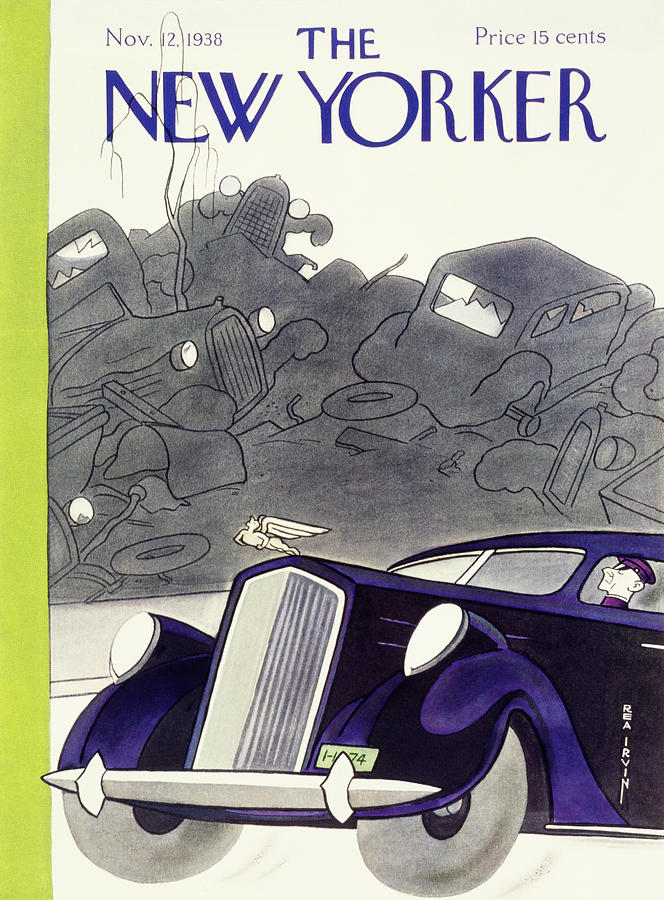 Auto Painting - New Yorker November 12 1938 by Rea Irvin