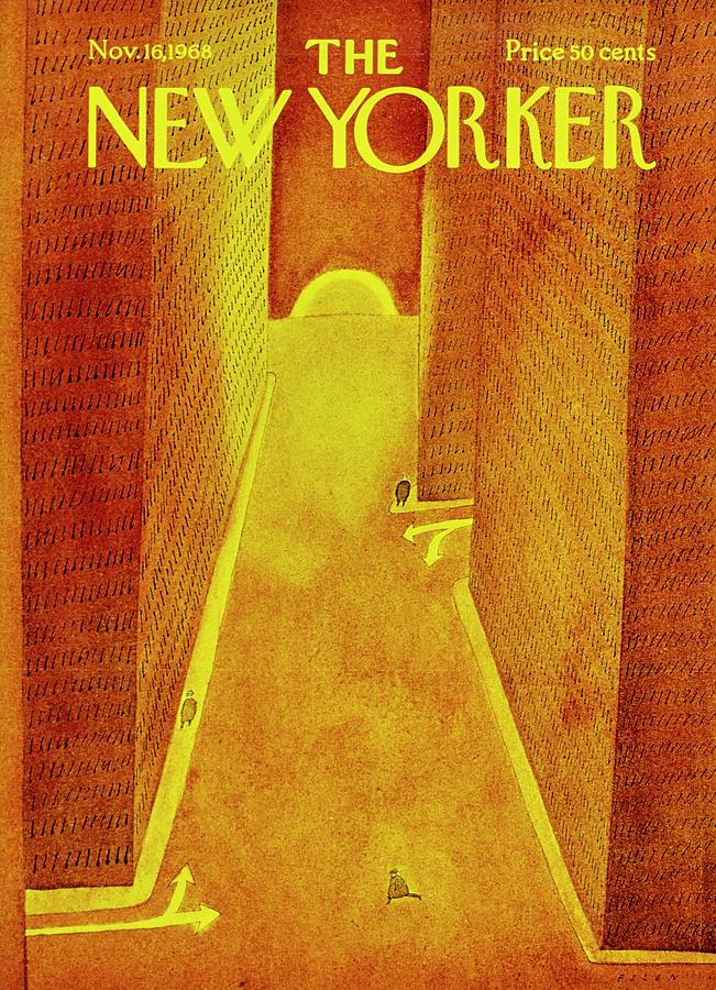 New Yorker November 16th 1968 Painting by Jean-Michel Folon