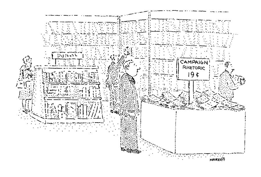 Election Drawing - New Yorker November 5th, 1984 by Robert Mankoff