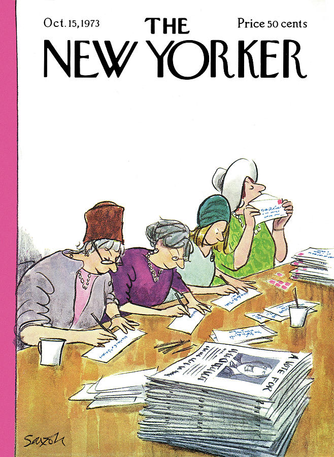 New Yorker October 15th, 1973 Painting by Charles Saxon