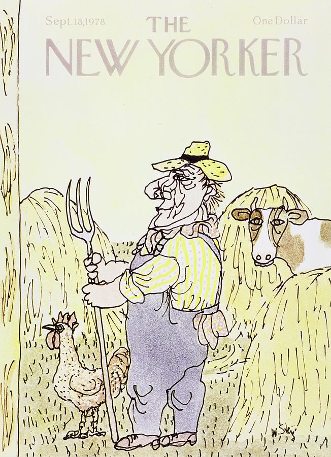Chicken Painting - New Yorker September 18th 1978 by William Steig