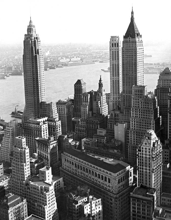 New Yorks Financial Center Photograph by Underwood Archives