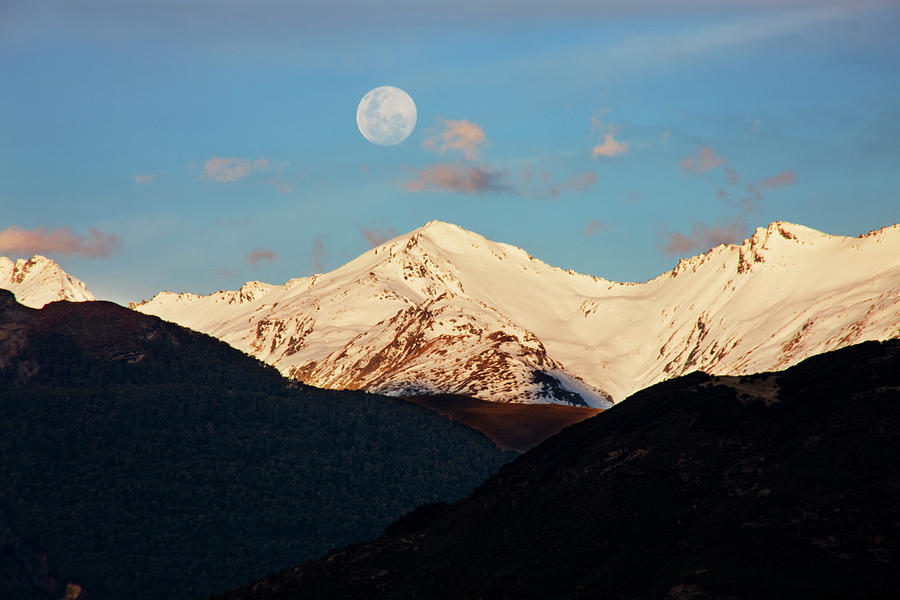 New Zealand, Asia, Glenorchy Full Moon Photograph by John Ford Fine