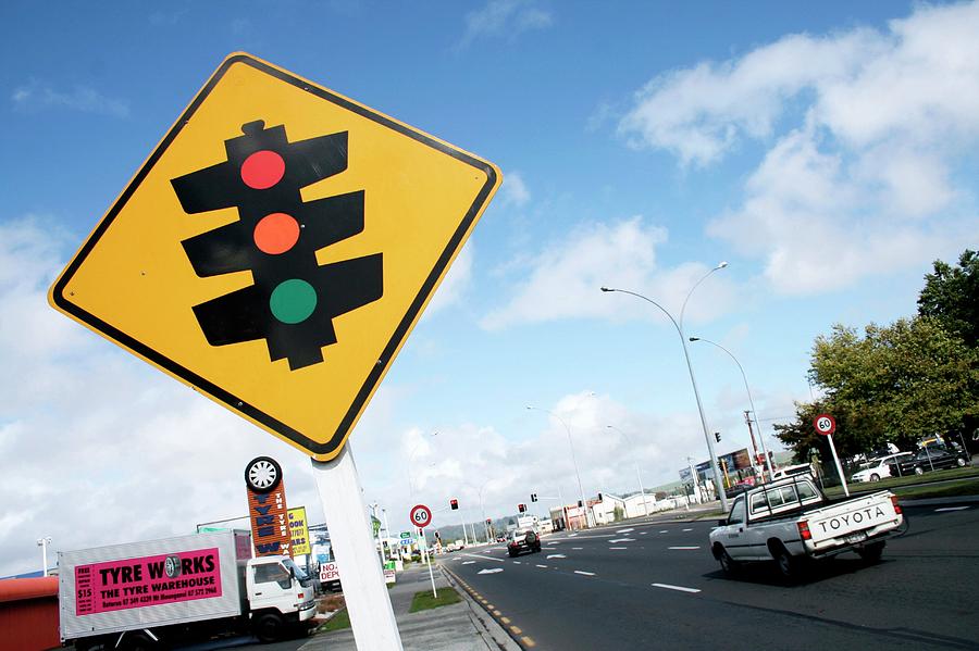New Zealand Road Sign Photograph by Chris Martin-bahr/science Photo Library