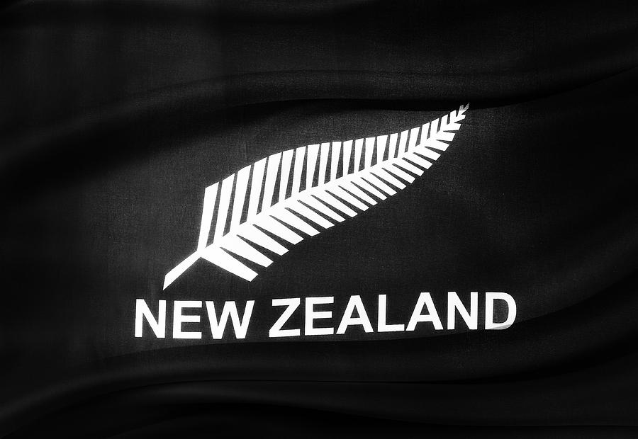 Flag Photograph - New Zealand silver fern flag by Les Cunliffe